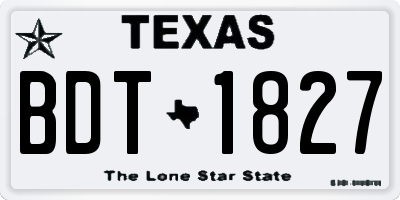 TX license plate BDT1827