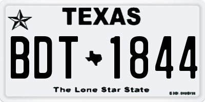 TX license plate BDT1844