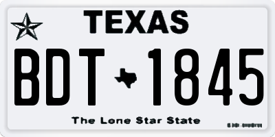 TX license plate BDT1845