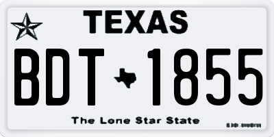 TX license plate BDT1855