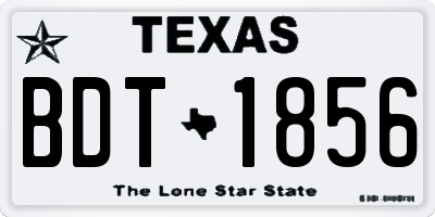 TX license plate BDT1856