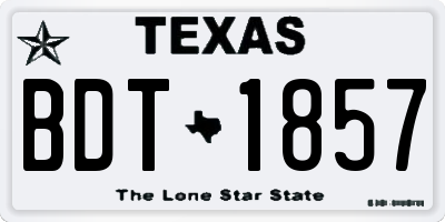 TX license plate BDT1857