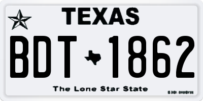 TX license plate BDT1862