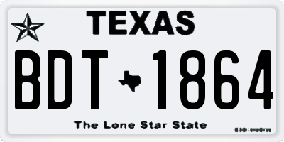 TX license plate BDT1864