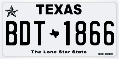 TX license plate BDT1866