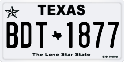 TX license plate BDT1877