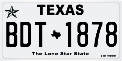TX license plate BDT1878