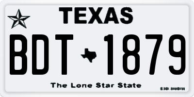 TX license plate BDT1879