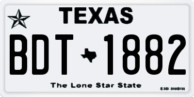 TX license plate BDT1882
