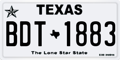TX license plate BDT1883