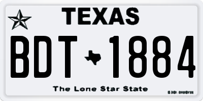 TX license plate BDT1884