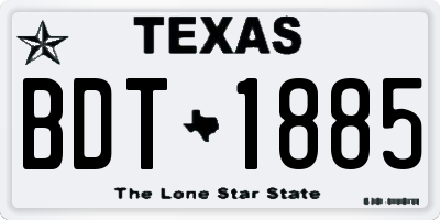 TX license plate BDT1885