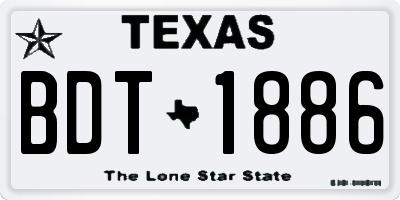 TX license plate BDT1886