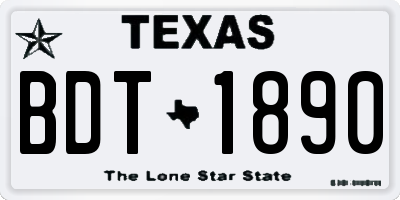 TX license plate BDT1890