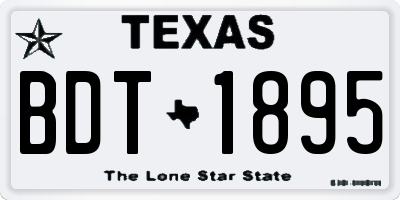 TX license plate BDT1895