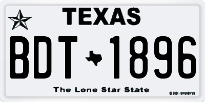 TX license plate BDT1896