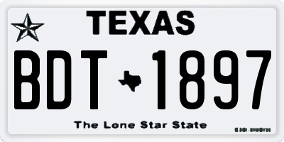 TX license plate BDT1897
