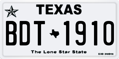 TX license plate BDT1910