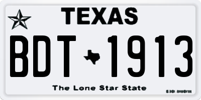 TX license plate BDT1913