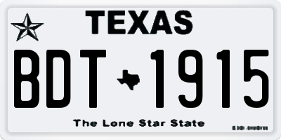 TX license plate BDT1915