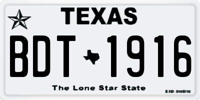 TX license plate BDT1916