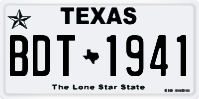 TX license plate BDT1941