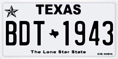 TX license plate BDT1943