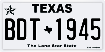 TX license plate BDT1945
