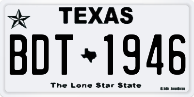 TX license plate BDT1946