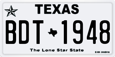 TX license plate BDT1948