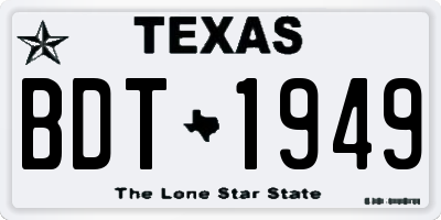 TX license plate BDT1949