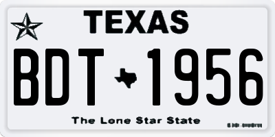 TX license plate BDT1956