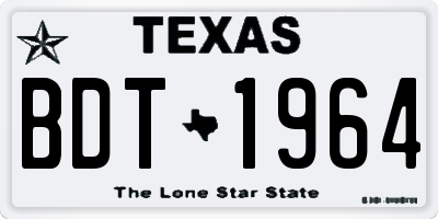 TX license plate BDT1964