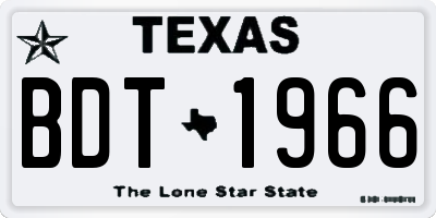 TX license plate BDT1966