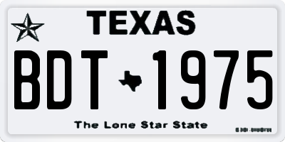 TX license plate BDT1975