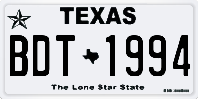 TX license plate BDT1994