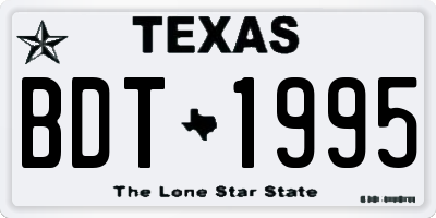 TX license plate BDT1995