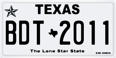 TX license plate BDT2011