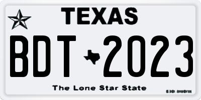 TX license plate BDT2023
