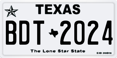 TX license plate BDT2024