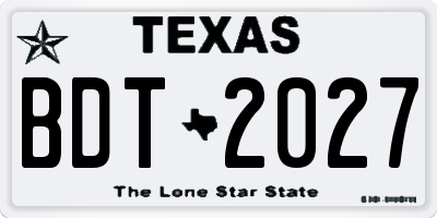 TX license plate BDT2027