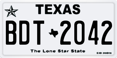 TX license plate BDT2042