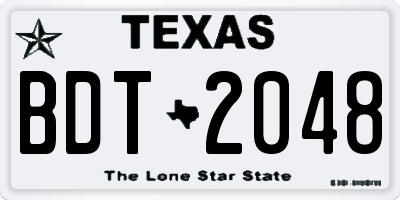 TX license plate BDT2048
