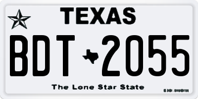 TX license plate BDT2055