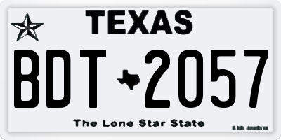 TX license plate BDT2057