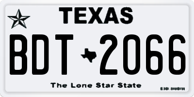 TX license plate BDT2066