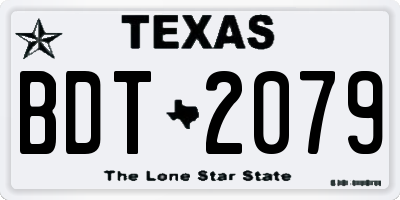 TX license plate BDT2079