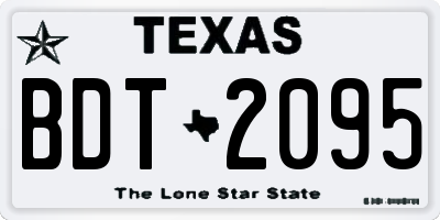 TX license plate BDT2095