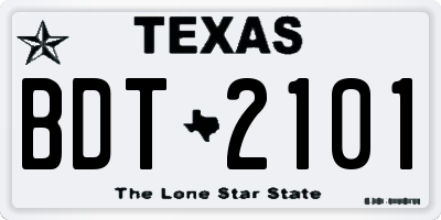 TX license plate BDT2101