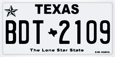 TX license plate BDT2109
